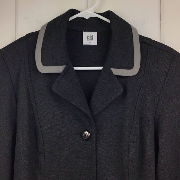 Cabi Charcoal Gray Button Cuff Crew Blazer - S - Picture 4 of 8
